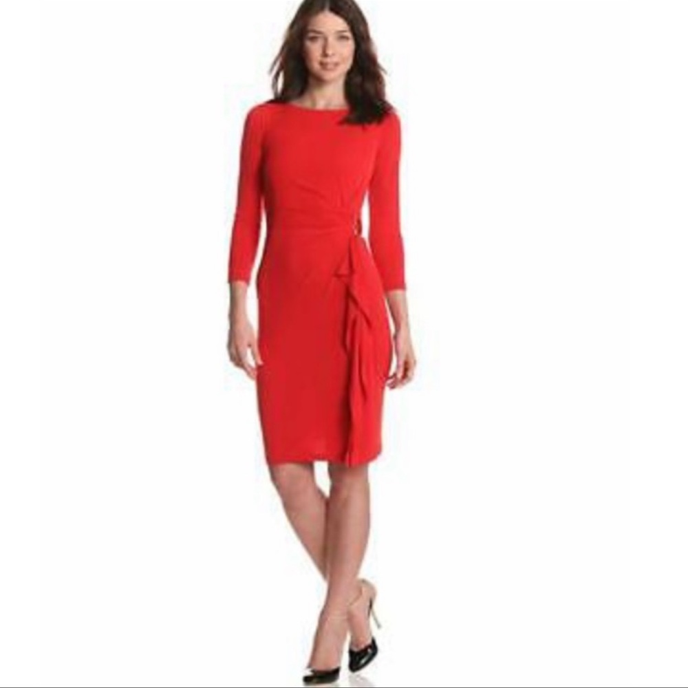 ELIZA J❤️LONG SLEEVE DRESS WITH SIDE GATHERING SIZE 6